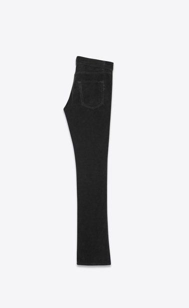 SAINT LAURENT Denim Trousers Man Low-rise bootcut jeans in black corduroy b_V4